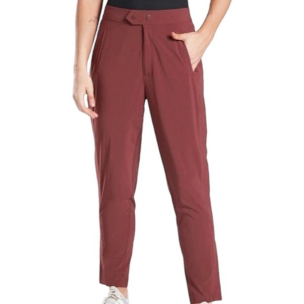 Athleta Uptown Ankle Pant Cognac Brown Size 16 NWT